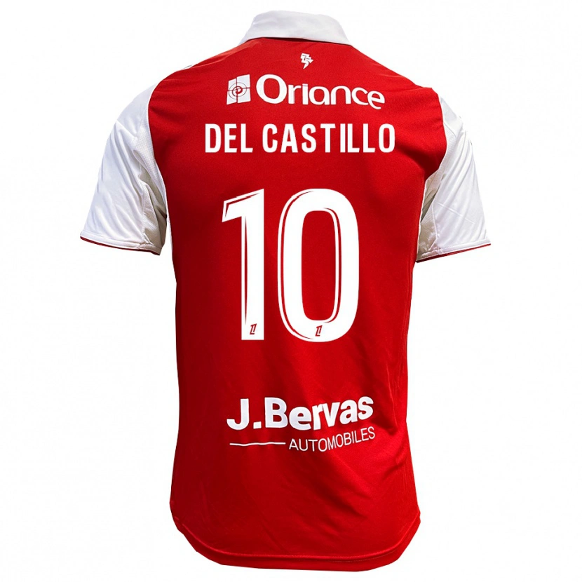 Danxen Kvinnor Romain Del Castillo #10 Röd Vit Hemmatröja Matchtröjor 2025/26 Tröjor T-Tröja