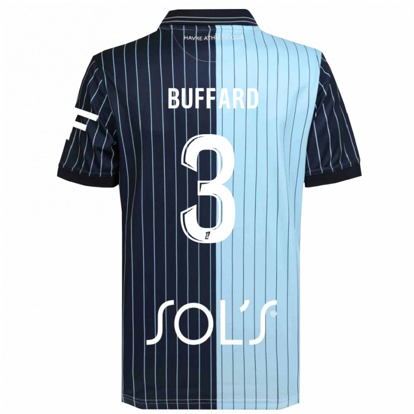 Danxen Kvinnor Matthieu Buffard #3 Marinblå Himmelsblå Hemmatröja Matchtröjor 2025/26 Tröjor T-Tröja