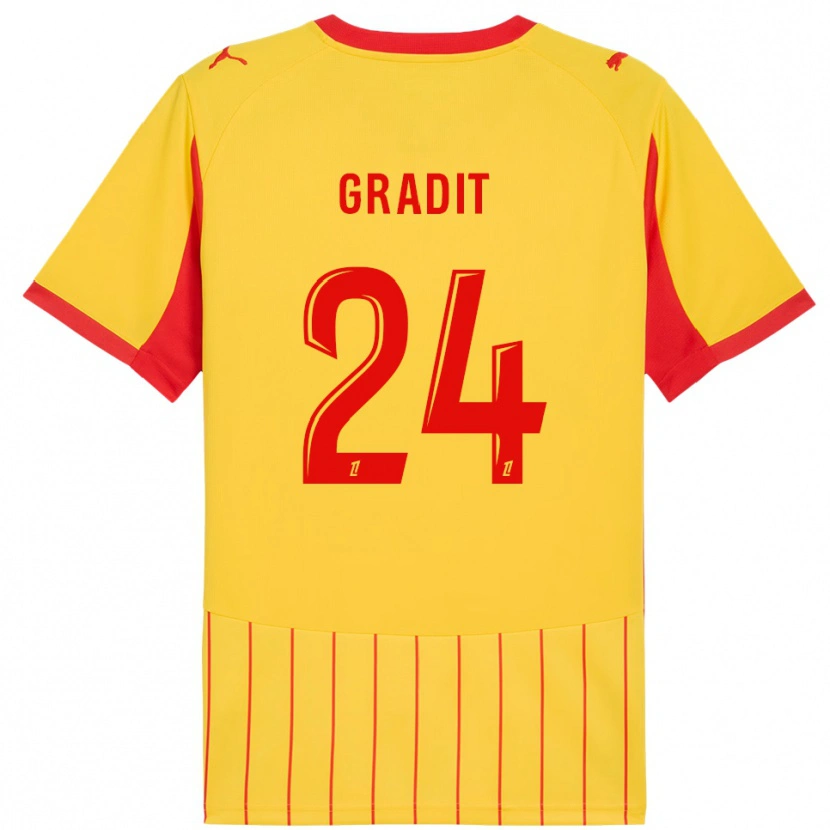 Danxen Kvinnor Jonathan Gradit #24 Gul Röd Hemmatröja Matchtröjor 2025/26 Tröjor T-Tröja
