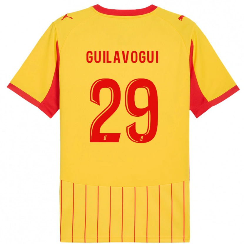 Danxen Kvinnor Morgan Guilavogui #29 Gul Röd Hemmatröja Matchtröjor 2025/26 Tröjor T-Tröja