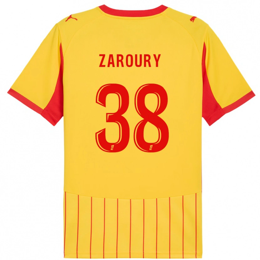 Danxen Kvinnor Anass Zaroury #38 Gul Röd Hemmatröja Matchtröjor 2025/26 Tröjor T-Tröja
