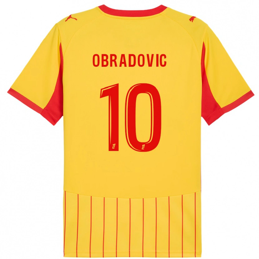 Danxen Kvinnor Ognjen Obradovic #10 Gul Röd Hemmatröja Matchtröjor 2025/26 Tröjor T-Tröja