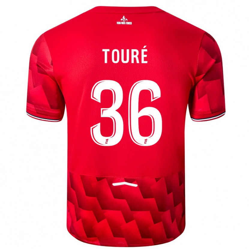 Danxen Kvinnor Ousmane Touré #36 Röd Vit Hemmatröja Matchtröjor 2025/26 Tröjor T-Tröja