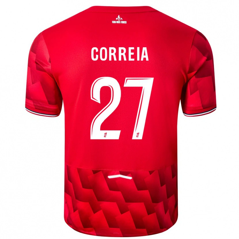 Danxen Kvinnor Félix Correia #27 Röd Vit Hemmatröja Matchtröjor 2025/26 Tröjor T-Tröja