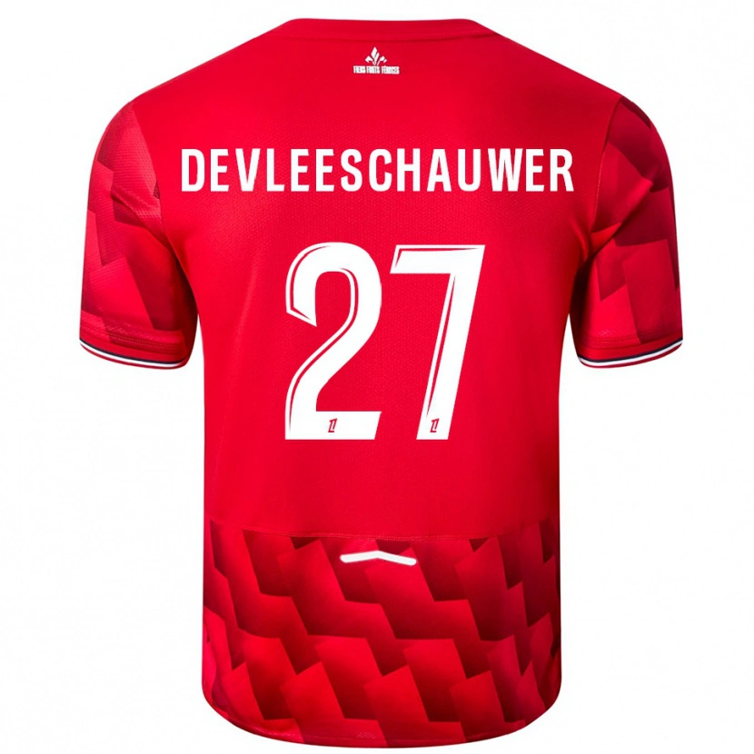 Danxen Kvinnor Gwenaëlle Devleeschauwer #27 Röd Vit Hemmatröja Matchtröjor 2025/26 Tröjor T-Tröja