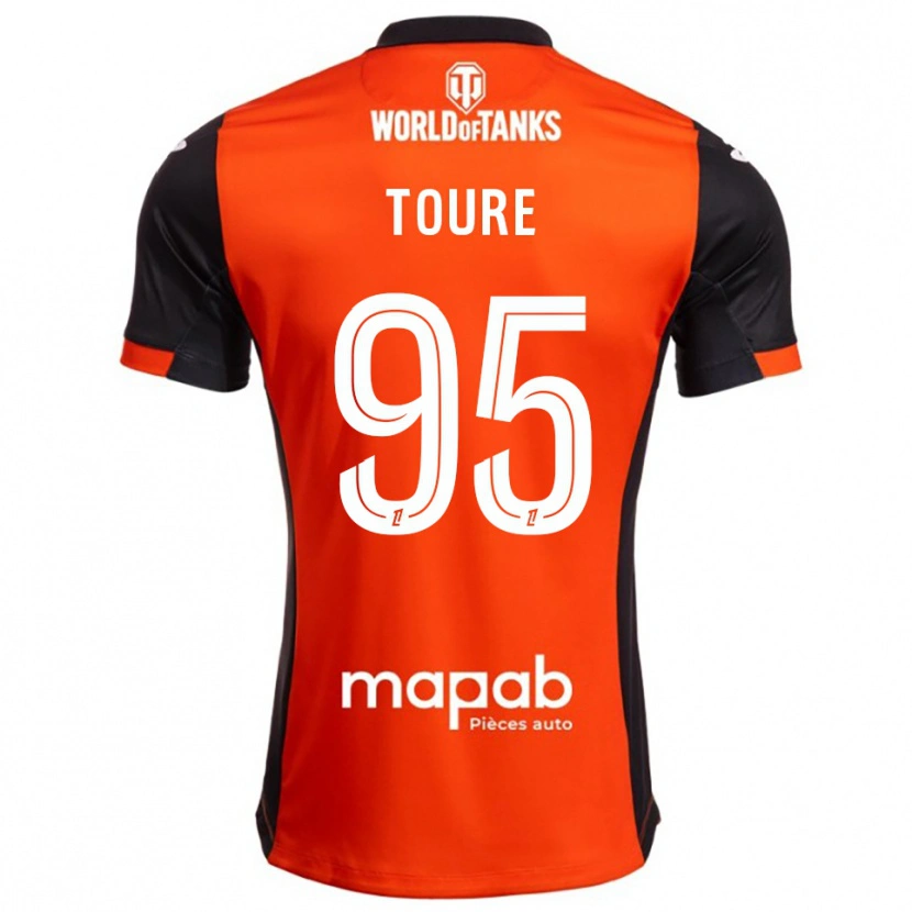 Danxen Kvinnor Isaak Touré #95 Svart Orange Hemmatröja Matchtröjor 2025/26 Tröjor T-Tröja