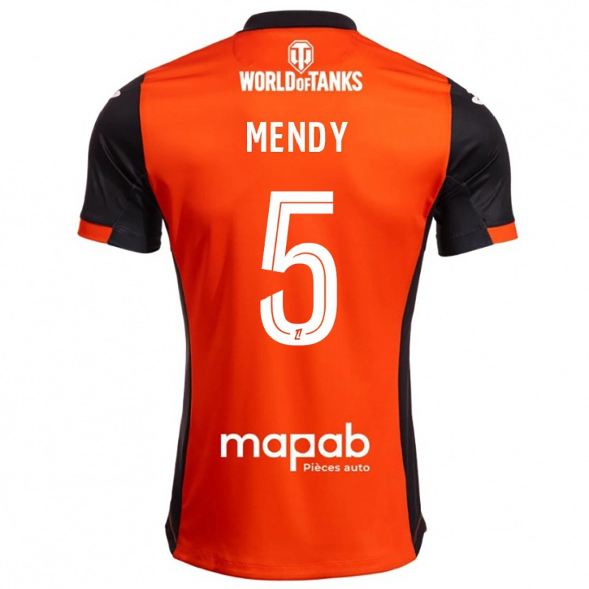 Danxen Kvinnor Benjamin Mendy #5 Svart Orange Hemmatröja Matchtröjor 2025/26 Tröjor T-Tröja