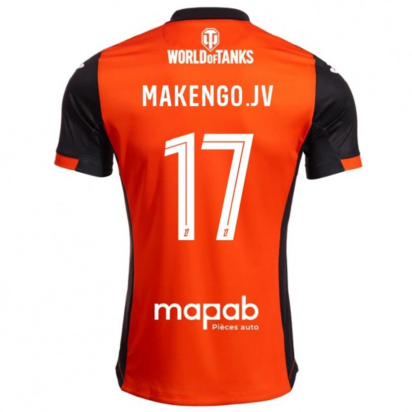 Danxen Kvinnor Jean-Victor Makengo #17 Svart Orange Hemmatröja Matchtröjor 2025/26 Tröjor T-Tröja