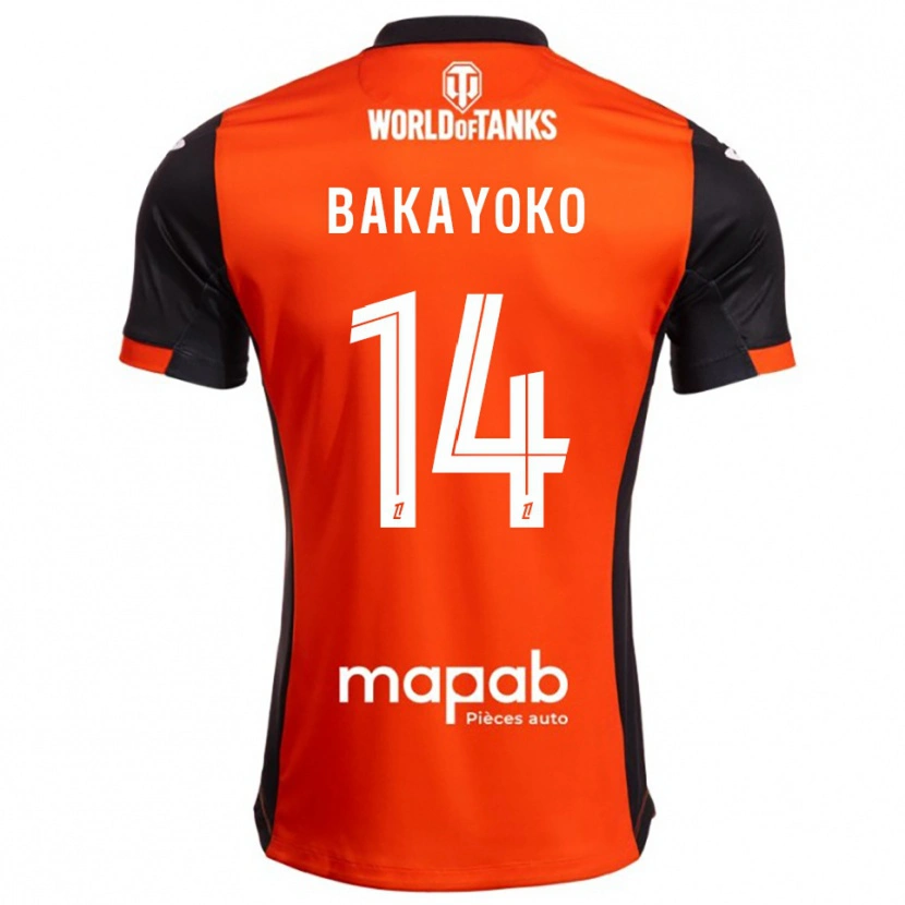 Danxen Kvinnor Tiemoué Bakayoko #14 Svart Orange Hemmatröja Matchtröjor 2025/26 Tröjor T-Tröja
