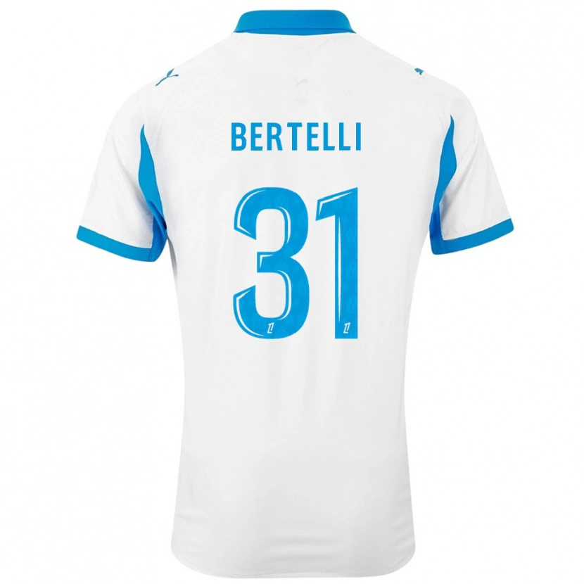 Danxen Kvinnor Ugo Bertelli #31 Vit Himmelsblå Hemmatröja Matchtröjor 2025/26 Tröjor T-Tröja