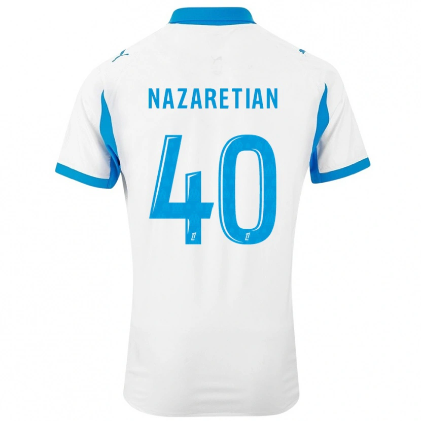 Danxen Kvinnor Manuel Nazaretian #40 Vit Himmelsblå Hemmatröja Matchtröjor 2025/26 Tröjor T-Tröja