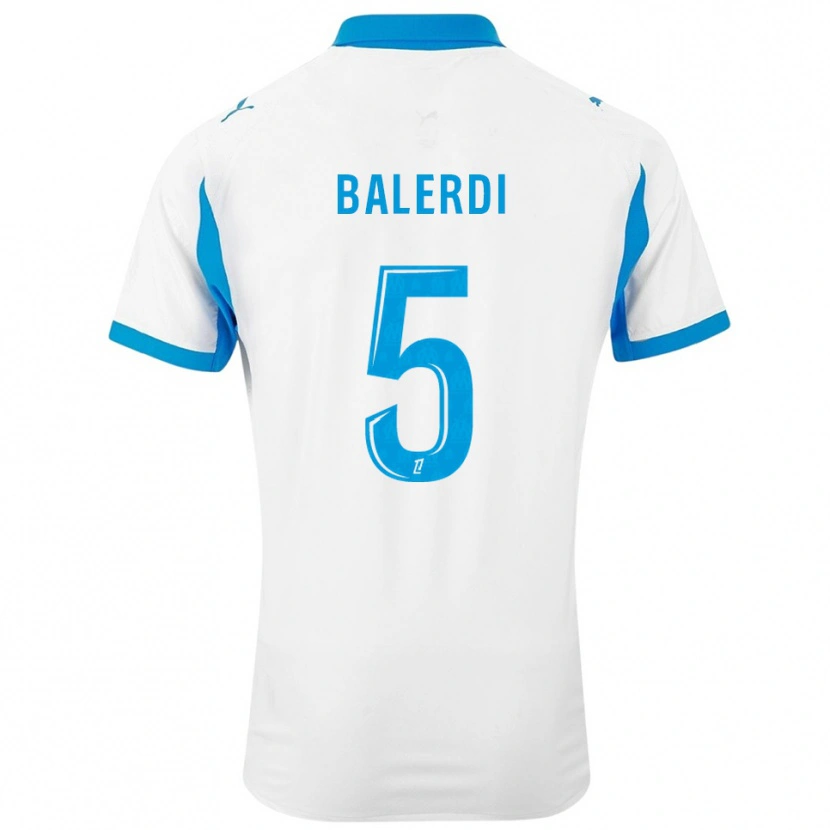 Danxen Kvinnor Leonardo Balerdi #5 Vit Himmelsblå Hemmatröja Matchtröjor 2025/26 Tröjor T-Tröja