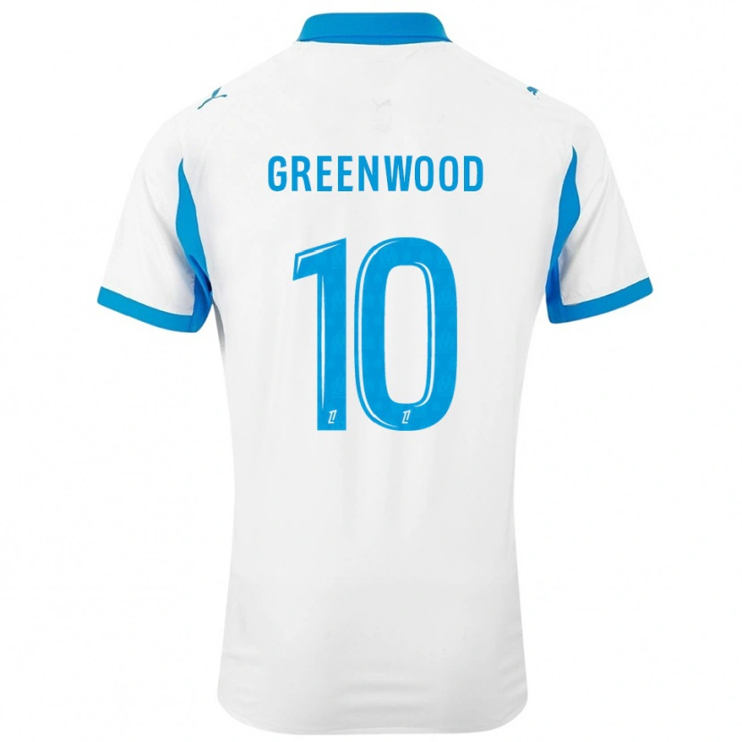 Danxen Kvinnor Mason Greenwood #10 Vit Himmelsblå Hemmatröja Matchtröjor 2025/26 Tröjor T-Tröja