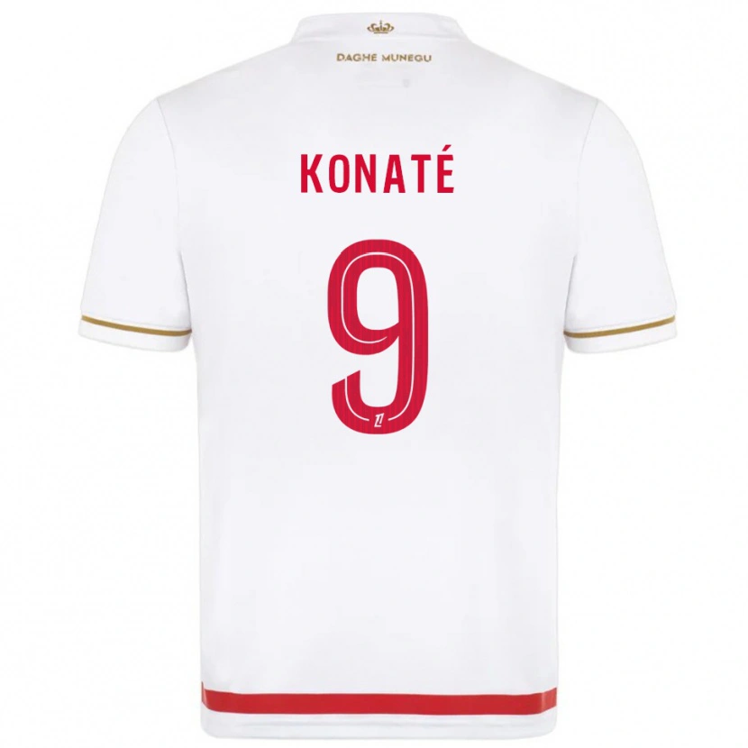 Danxen Kvinnor Oumar Konaté #9 Röd Vit Hemmatröja Matchtröjor 2025/26 Tröjor T-Tröja