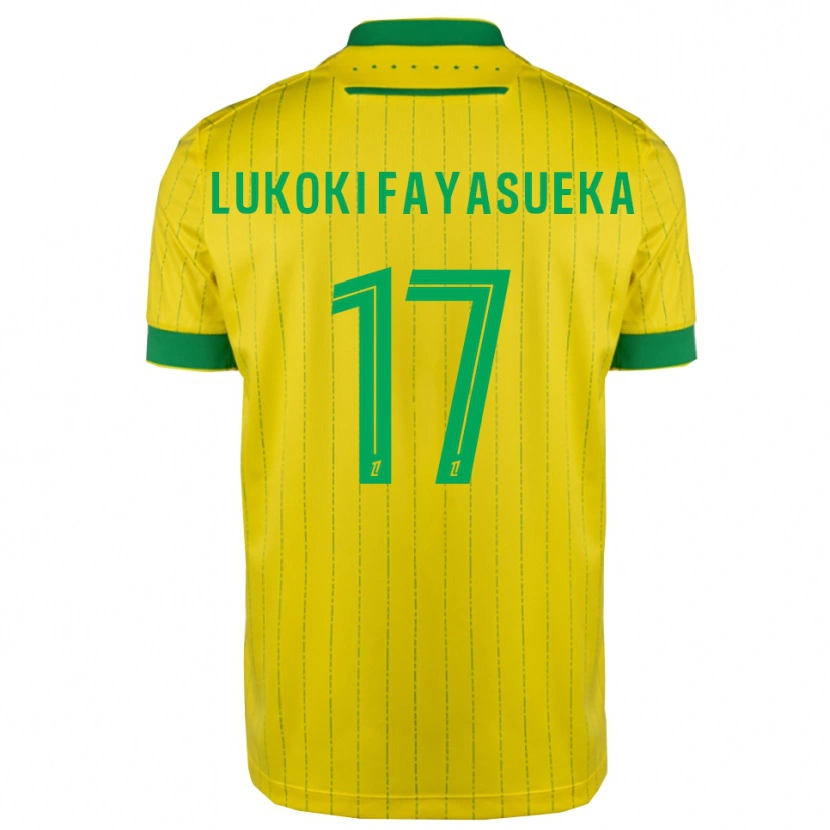 Danxen Kvinnor Kévin Lukoki Fayasueka #17 Gul Grön Hemmatröja Matchtröjor 2025/26 Tröjor T-Tröja