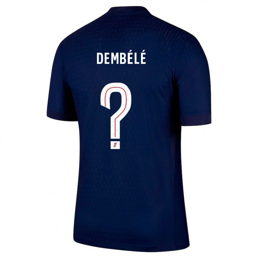 Danxen Kvinnor Omar Dembélé #0 Marinblå Röd Hemmatröja Matchtröjor 2025/26 Tröjor T-Tröja