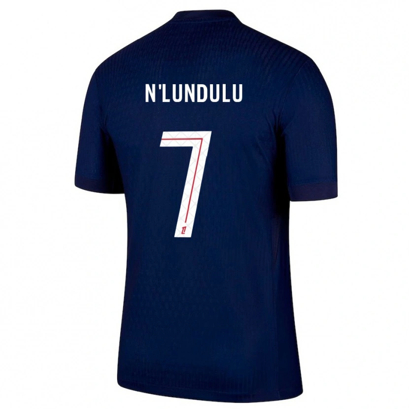 Danxen Kvinnor Gaël N'lundulu #7 Marinblå Röd Hemmatröja Matchtröjor 2025/26 Tröjor T-Tröja