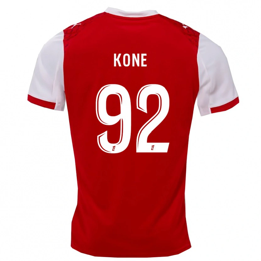 Danxen Kvinnor Abdoul Koné #92 Röd Vit Hemmatröja Matchtröjor 2025/26 Tröjor T-Tröja