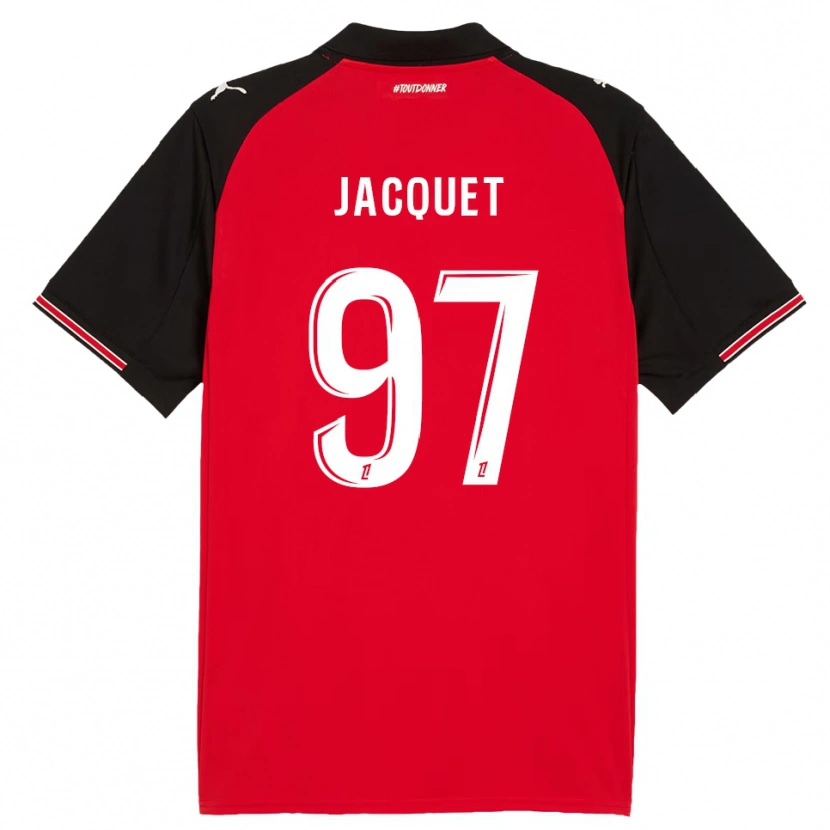 Danxen Kvinnor Jérémy Jacquet #97 Röd Svart Hemmatröja Matchtröjor 2025/26 Tröjor T-Tröja