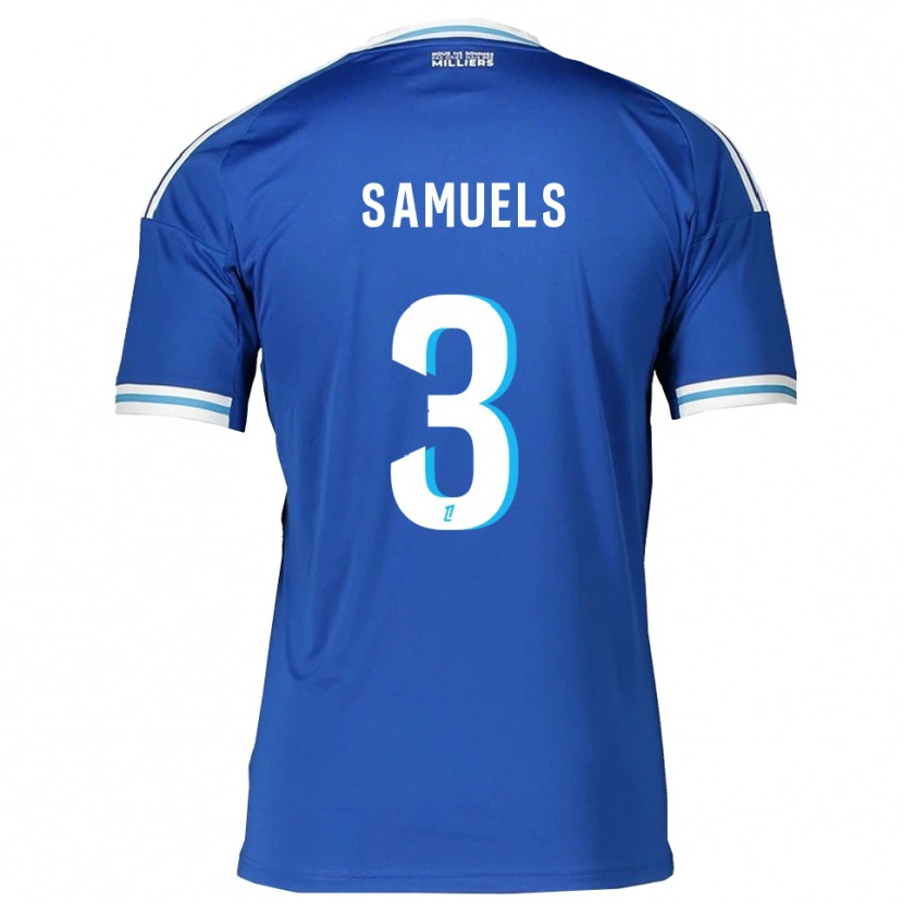 Danxen Kvinnor Ishé Samuels-Smith #3 Blå Vit Hemmatröja Matchtröjor 2025/26 Tröjor T-Tröja