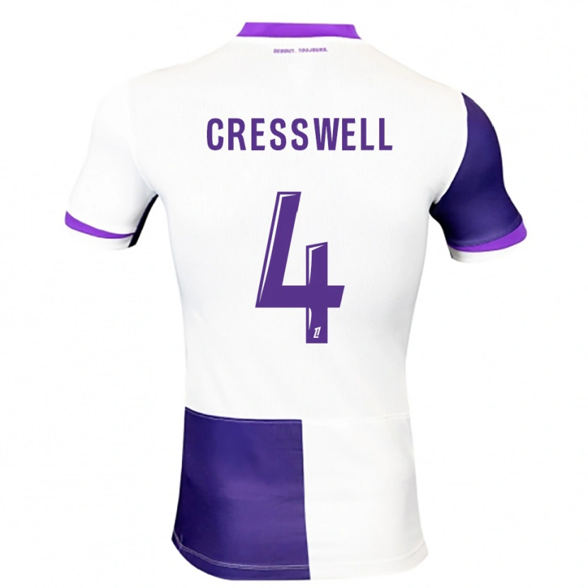Danxen Kvinnor Charlie Cresswell #4 Lila Vit Hemmatröja Matchtröjor 2025/26 Tröjor T-Tröja