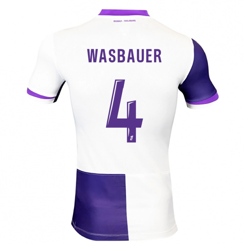 Danxen Kvinnor Nicolas Wasbauer #4 Lila Vit Hemmatröja Matchtröjor 2025/26 Tröjor T-Tröja