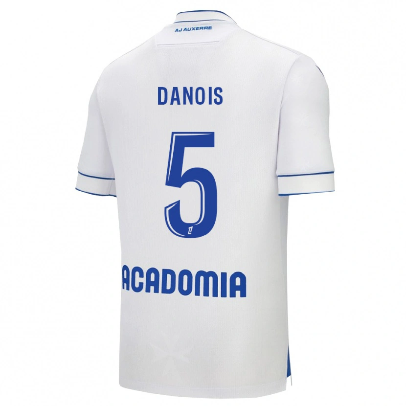 Danxen Kvinnor Kévin Danois #5 Vit Blå Hemmatröja Matchtröjor 2025/26 Tröjor T-Tröja