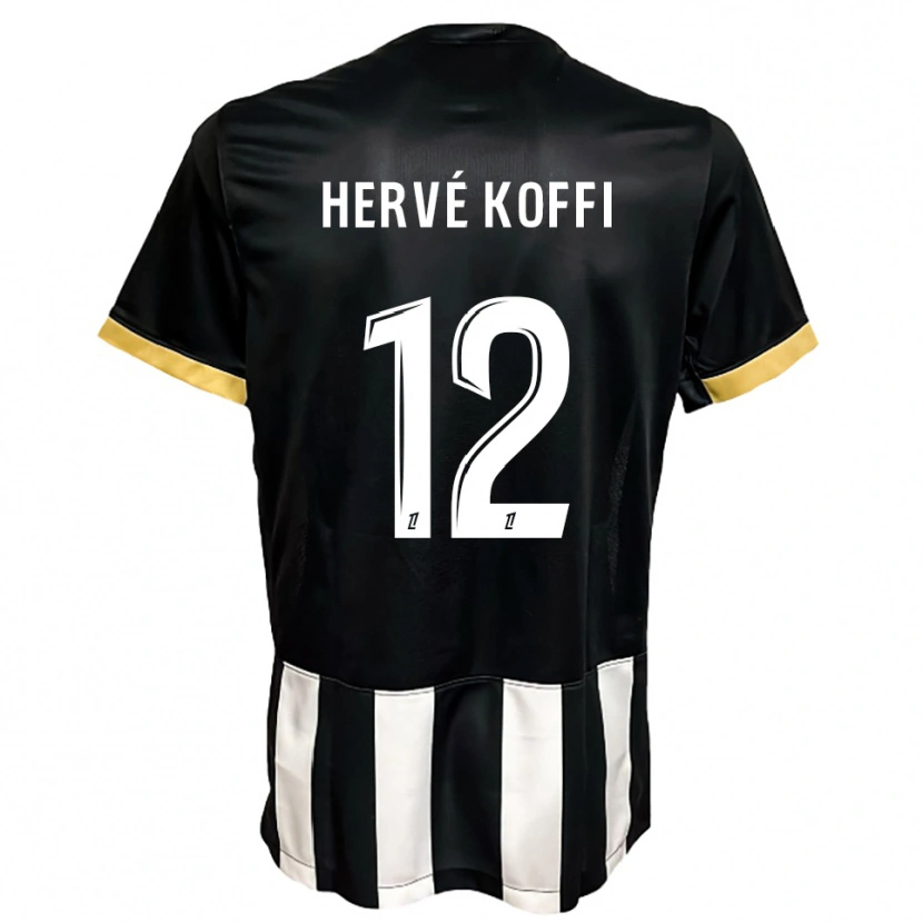 Danxen Kvinnor Hervé Koffi #12 Svart Vit Hemmatröja Matchtröjor 2025/26 Tröjor T-Tröja
