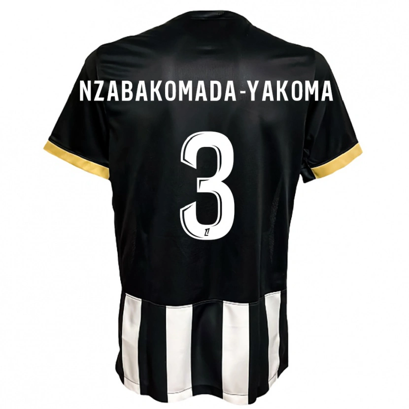 Danxen Kvinnor Raphaël Nzabakomada-Yakoma #3 Svart Vit Hemmatröja Matchtröjor 2025/26 Tröjor T-Tröja