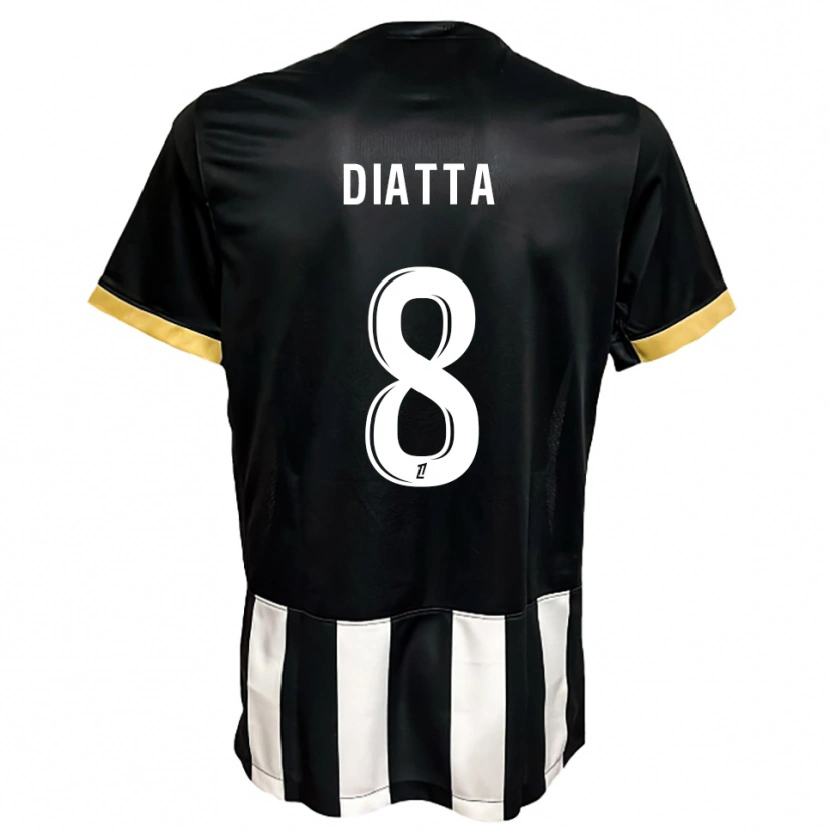 Danxen Kvinnor Bané Diatta #8 Svart Vit Hemmatröja Matchtröjor 2025/26 Tröjor T-Tröja