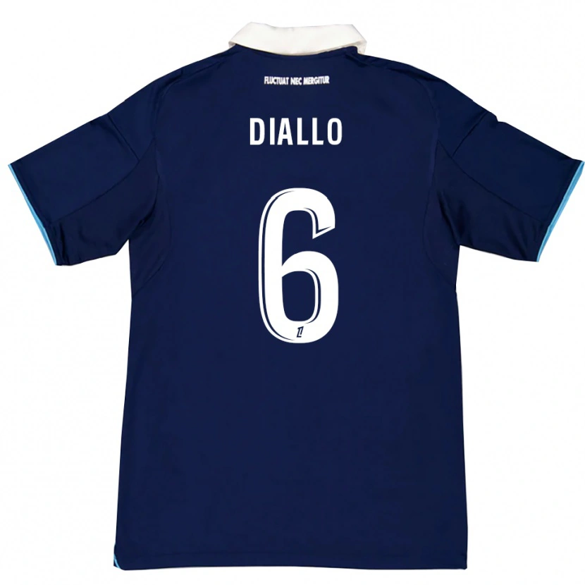 Danxen Kvinnor Ibrahim Diallo #6 Mörkblå Vit Hemmatröja Matchtröjor 2025/26 Tröjor T-Tröja