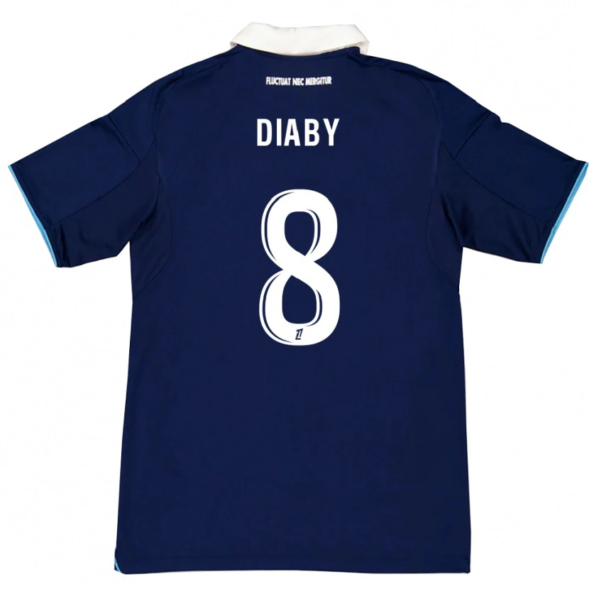Danxen Kvinnor Aboubakar Diaby #8 Mörkblå Vit Hemmatröja Matchtröjor 2025/26 Tröjor T-Tröja