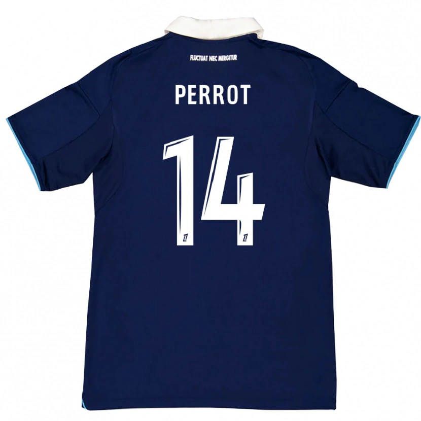 Danxen Kvinnor Mattéo Perrot #14 Mörkblå Vit Hemmatröja Matchtröjor 2025/26 Tröjor T-Tröja