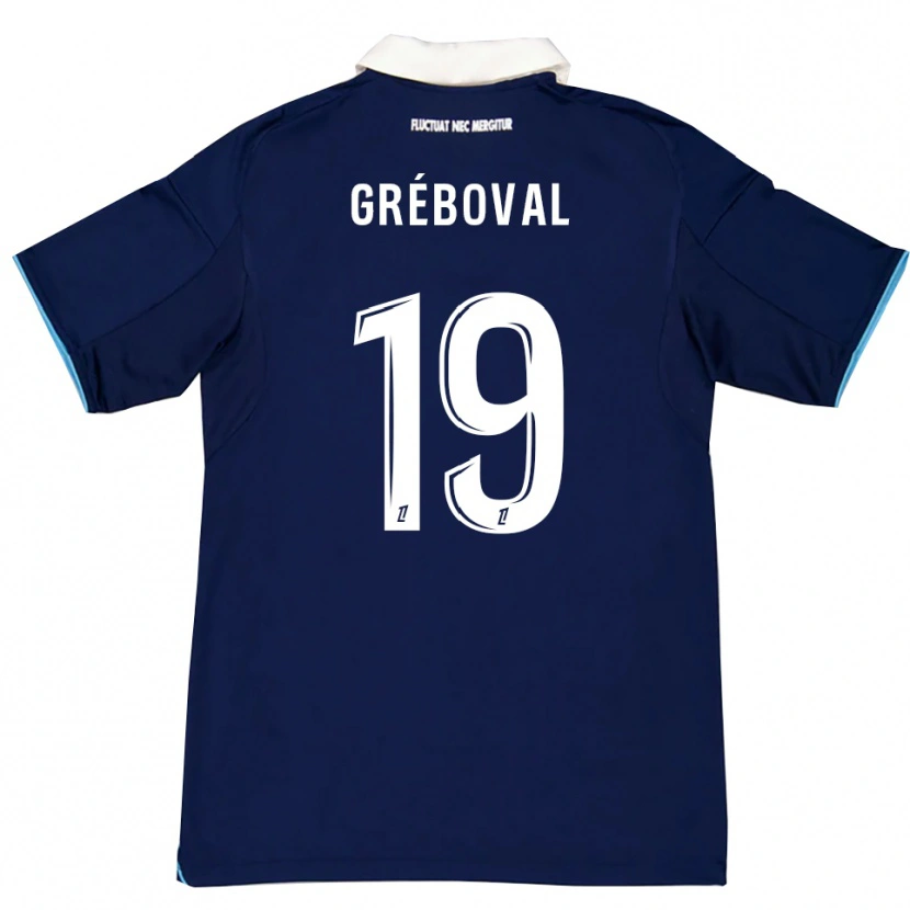 Danxen Kvinnor Théa Gréboval #19 Mörkblå Vit Hemmatröja Matchtröjor 2025/26 Tröjor T-Tröja