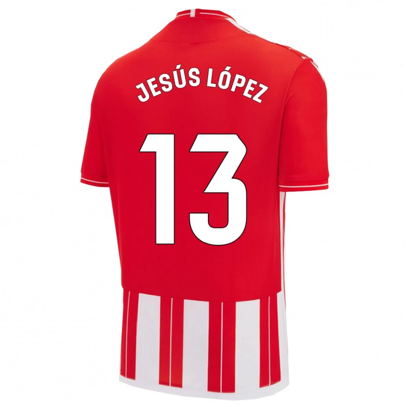 Danxen Kvinnor Jesús López #13 Röd Vit Hemmatröja Matchtröjor 2025/26 Tröjor T-Tröja