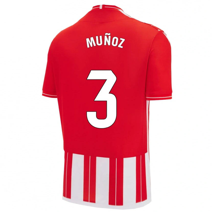 Danxen Kvinnor Álex Muñoz #3 Röd Vit Hemmatröja Matchtröjor 2025/26 Tröjor T-Tröja