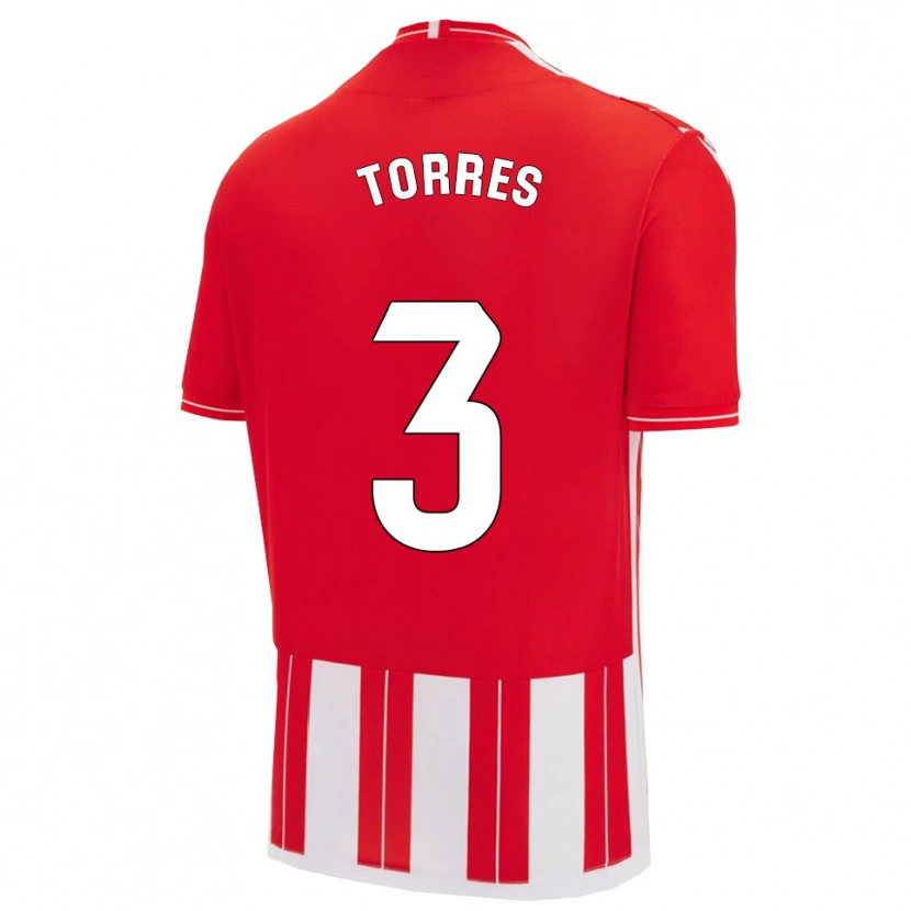 Danxen Kvinnor Álex Torres #3 Röd Vit Hemmatröja Matchtröjor 2025/26 Tröjor T-Tröja