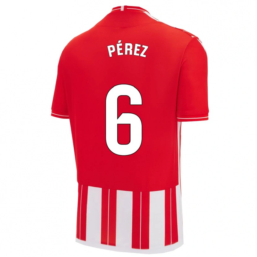 Danxen Kvinnor René Pérez #6 Röd Vit Hemmatröja Matchtröjor 2025/26 Tröjor T-Tröja
