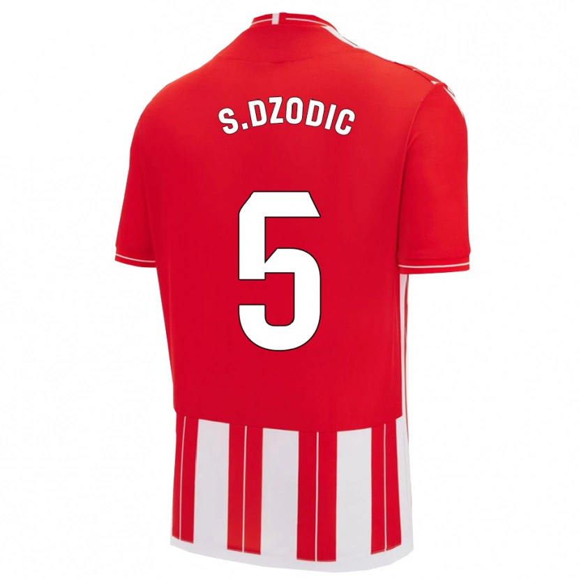 Danxen Kvinnor Stefan Dzodic #5 Röd Vit Hemmatröja Matchtröjor 2025/26 Tröjor T-Tröja