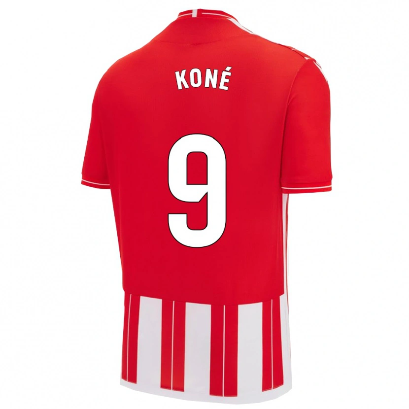 Danxen Kvinnor Ibrahima Koné #9 Röd Vit Hemmatröja Matchtröjor 2025/26 Tröjor T-Tröja