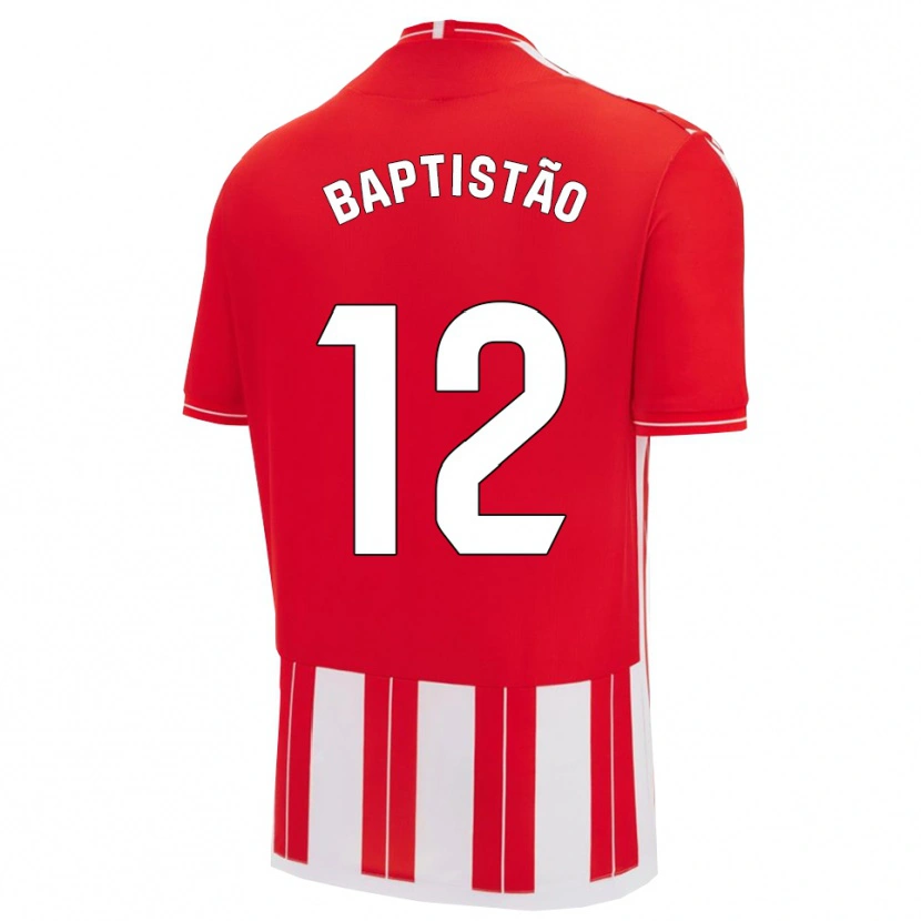Danxen Kvinnor Léo Baptistão #12 Röd Vit Hemmatröja Matchtröjor 2025/26 Tröjor T-Tröja