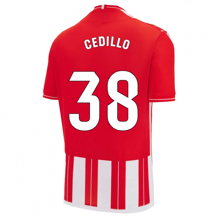 Danxen Kvinnor Pedro Cedillo #38 Röd Vit Hemmatröja Matchtröjor 2025/26 Tröjor T-Tröja