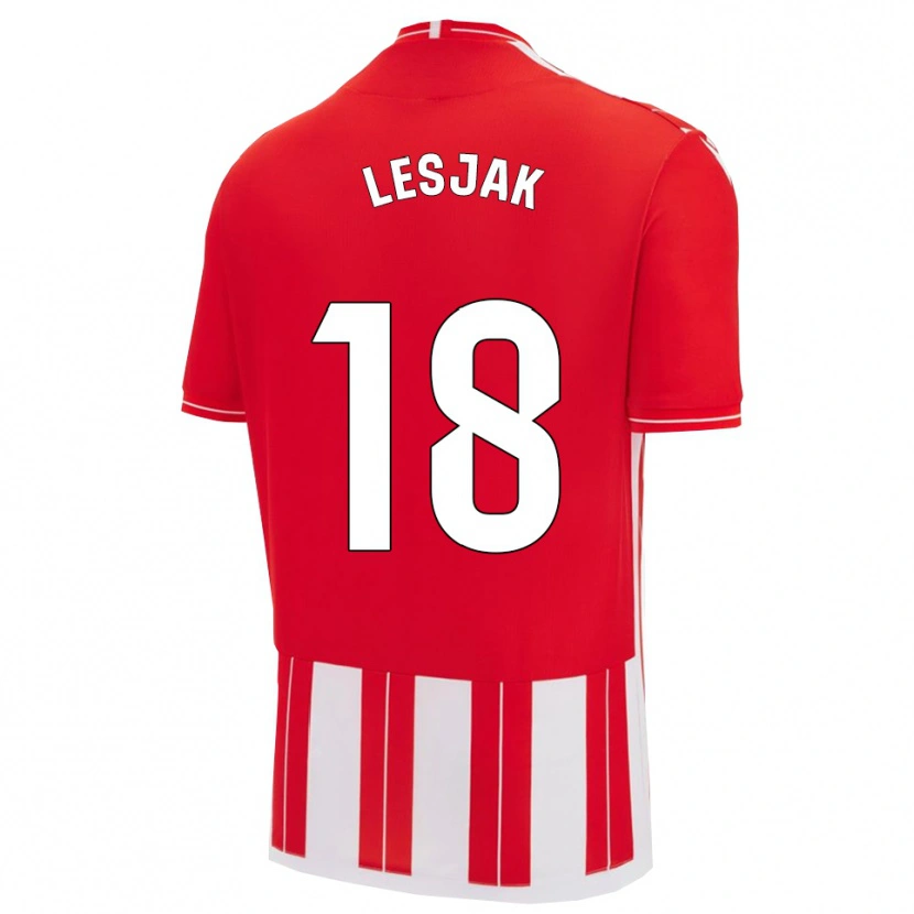 Danxen Kvinnor Viktor Lesjak #18 Röd Vit Hemmatröja Matchtröjor 2025/26 Tröjor T-Tröja