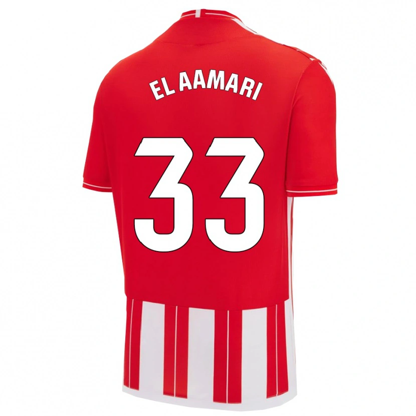 Danxen Kvinnor Saif El Aamari #33 Röd Vit Hemmatröja Matchtröjor 2025/26 Tröjor T-Tröja
