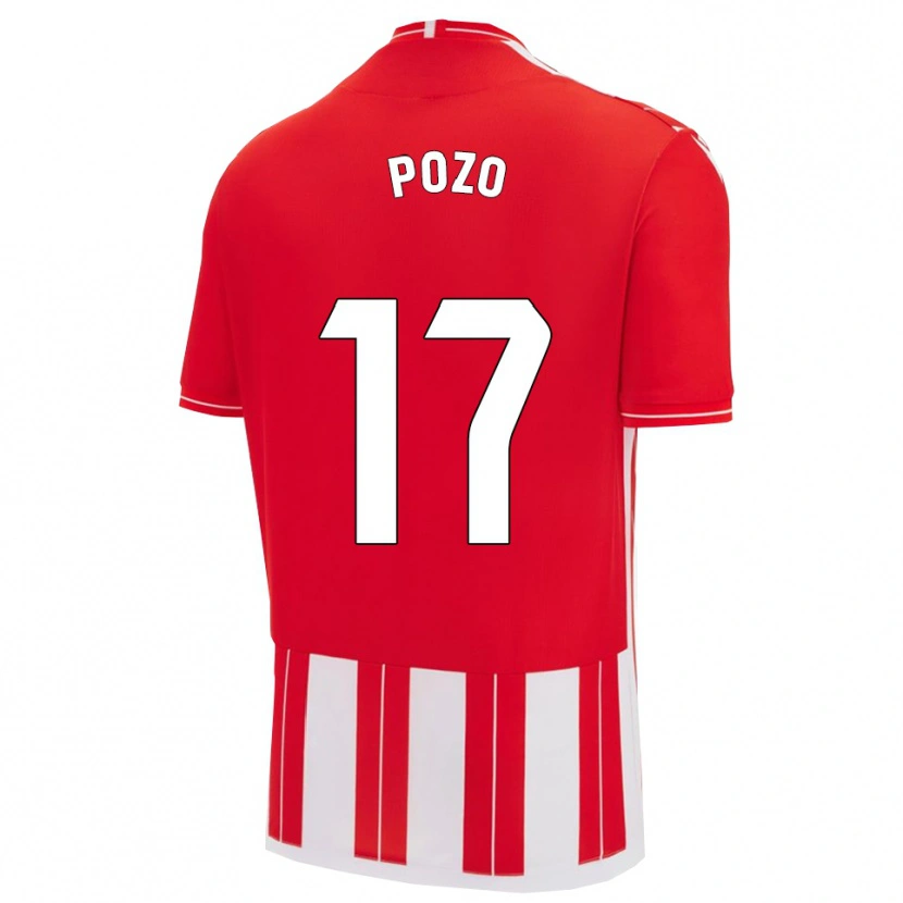 Danxen Kvinnor Álex Pozo #17 Röd Vit Hemmatröja Matchtröjor 2025/26 Tröjor T-Tröja