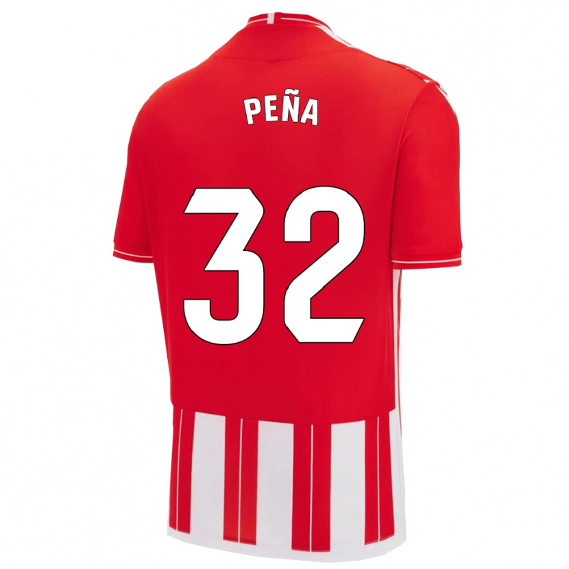 Danxen Kvinnor Marcos Peña #32 Röd Vit Hemmatröja Matchtröjor 2025/26 Tröjor T-Tröja