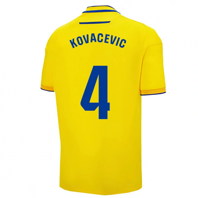 Danxen Kvinnor Bojan Kovacevic #4 Gul Marinblå Hemmatröja Matchtröjor 2025/26 Tröjor T-Tröja