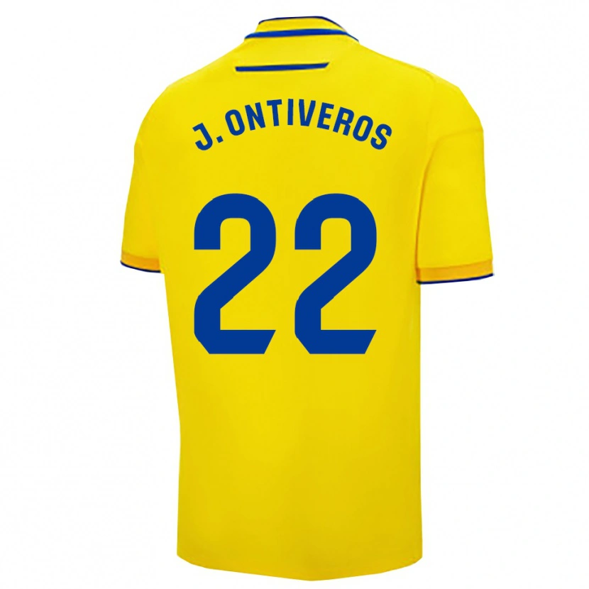 Danxen Kvinnor Javi Ontiveros #22 Gul Marinblå Hemmatröja Matchtröjor 2025/26 Tröjor T-Tröja