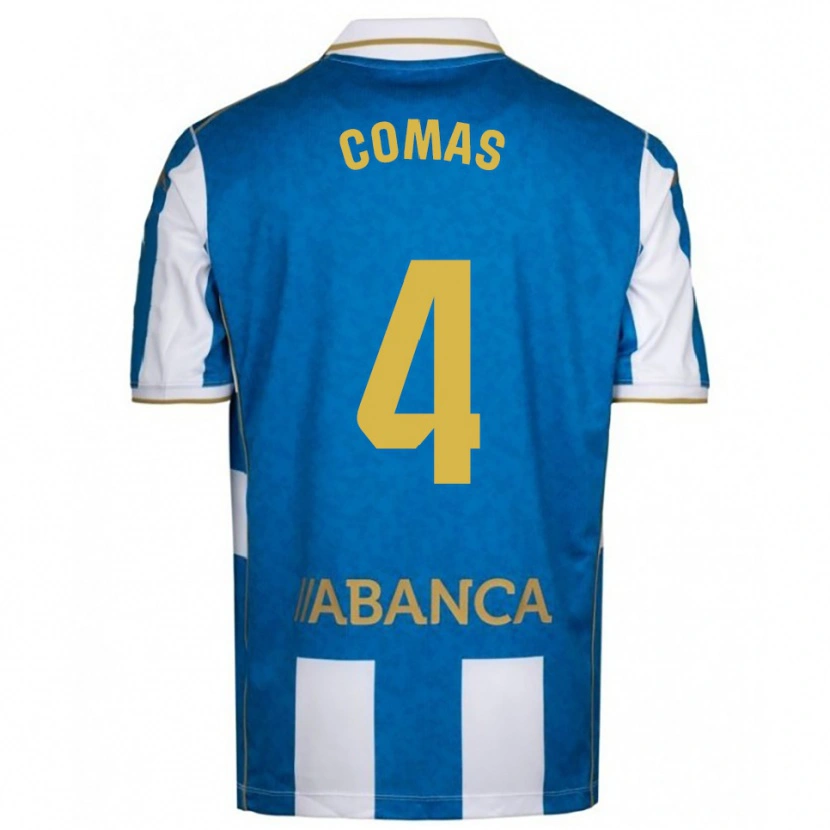 Danxen Kvinnor Arnau Comas #4 Vit Blå Hemmatröja Matchtröjor 2025/26 Tröjor T-Tröja