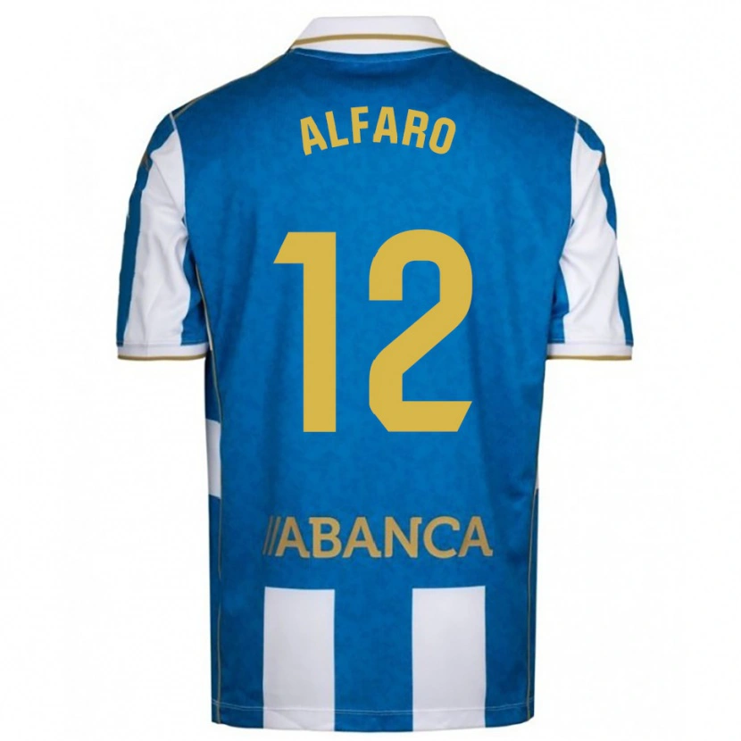 Danxen Kvinnor Alejandro Alfaro #12 Vit Blå Hemmatröja Matchtröjor 2025/26 Tröjor T-Tröja